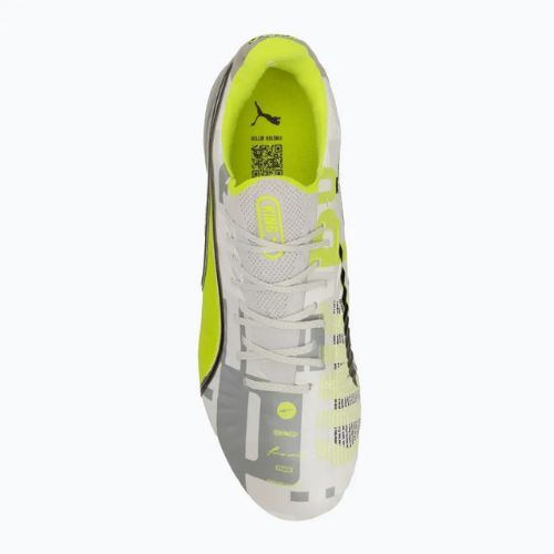 Pánske kopačky PUMA King Ultimate Forever FG/AG biela šedá/electric lime/puma white/flat light gray