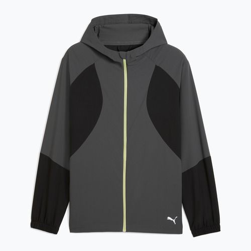Pánska bežecká bunda PUMA Run Ultraweave s kapucňou tmavosivá