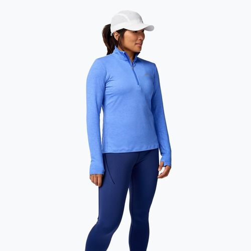 Dámske bežecké tričko Brooks Dash 1/2 Zip 2.0 htr bluebell