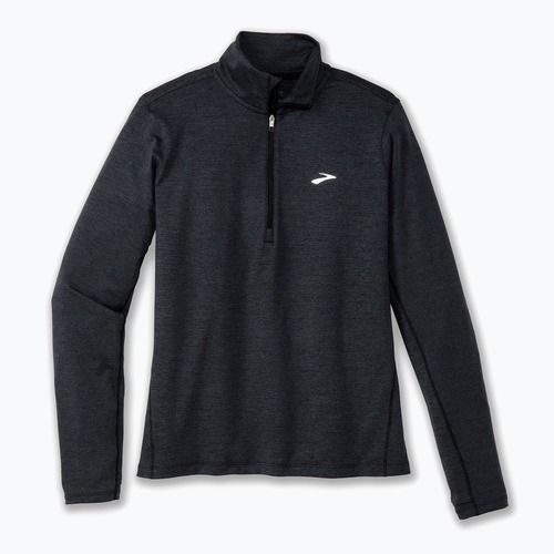Dámske bežecké tričko Brooks Dash 1/2 Zip 2.0 htr black