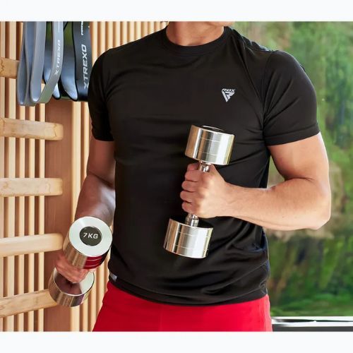 Chrómové činky TREXO 2x7 kg strieborné