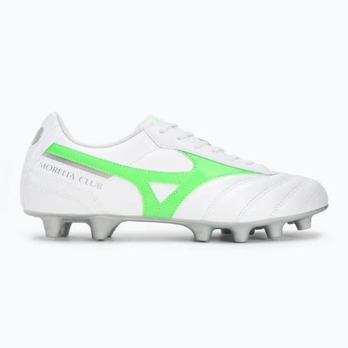 Pánske kopačky Mizuno Morelia II Club Md white/neon green/galaxy silver