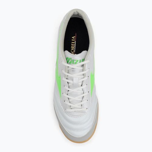 Pánske kopačky Mizuno Morelia Sala Pro IN white/neon green/galaxy silver