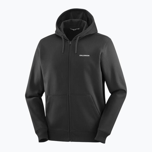 Pánska mikina Salomon Logo Full Zip Hoodie deep black