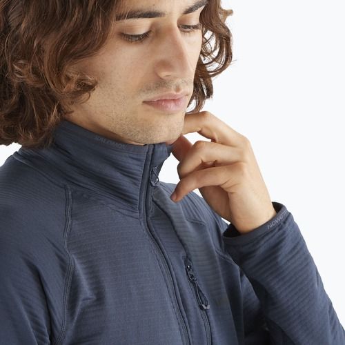 Pánska trekingová mikina Salomon Lightwarm Full Zip blue nights