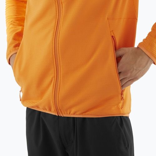 Pánska trekingová mikina Salomon Lightwarm Full Zip turmeric