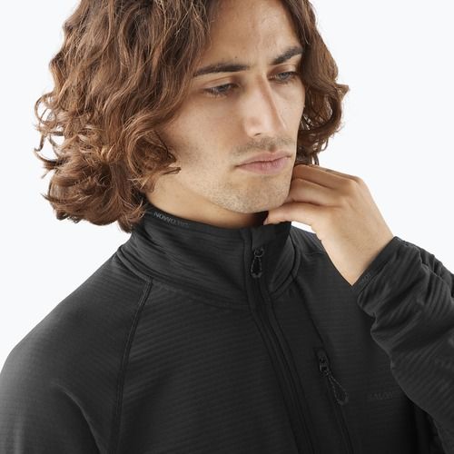 Pánska trekingová mikina Salomon Lightwarm Full Zip deep black