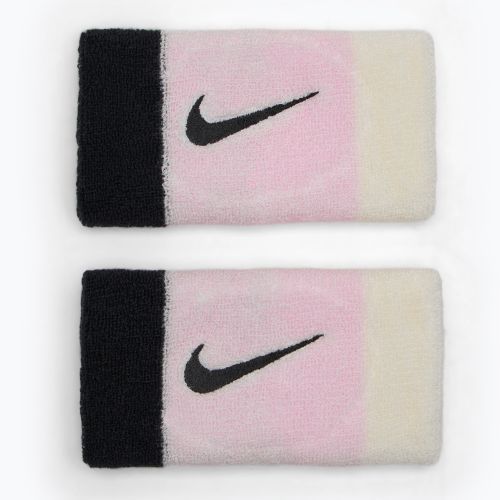 Potítka Nike Swoosh Doublewide Wristbands 2 szt. pink foam/coconut milk/black