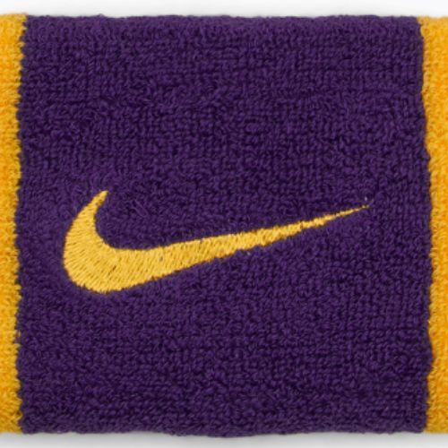 Potítka Nike Swoosh Doublewide Wristbands 2 szt. univerzity gold/court purple/university gold