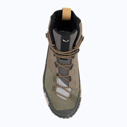 Pánske trekové topánky Salewa Puez Leather Mid Ptx bungee cord / onyx