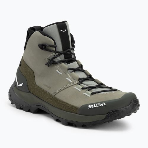 Pánske trekové topánky Salewa Puez Leather Mid Ptx shadow / dark olive