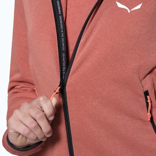 Dámska trekingová mikina Salewa Agner Hemp 2 s kapucňou etruscan red