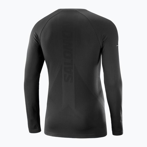 Pánske bežecké tričko s dlhým rukávom Salomon Sense Aero Seamless Tee deep black