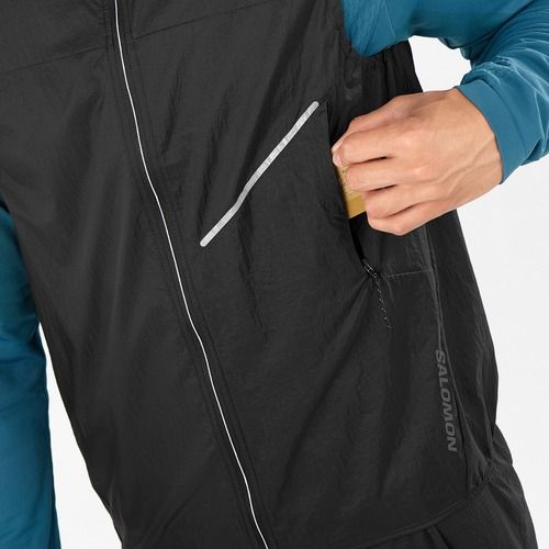Pánska bežecká vesta Salomon Sense Aero Wind deep black