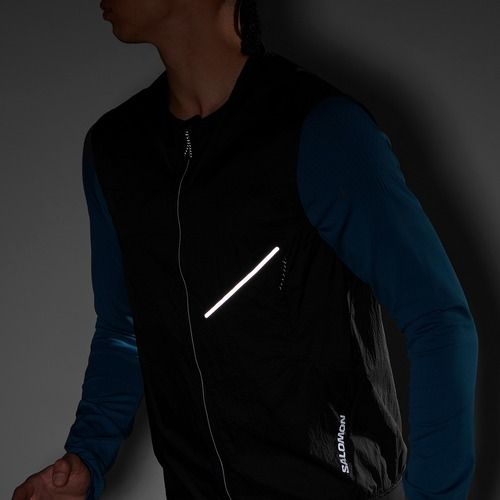 Pánska bežecká vesta Salomon Sense Aero Wind deep black
