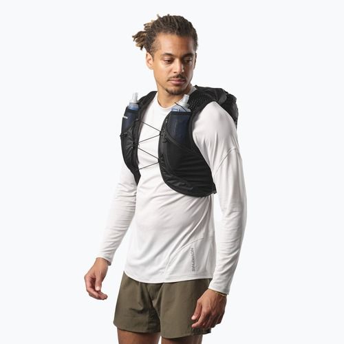 Bežecká vesta Salomon Active Skin 12 No Flasks black/metal