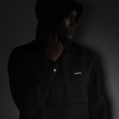 Pánska mikina Salomon SHAKEout Half Zip s kapucňou deep black