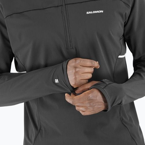 Pánska bežecká mikina Salomon Sense Aero Hybrid Half Zip Hooded deep black