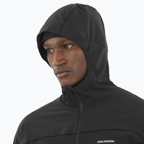 Pánska bežecká mikina Salomon Sense Aero Hybrid Half Zip Hooded deep black