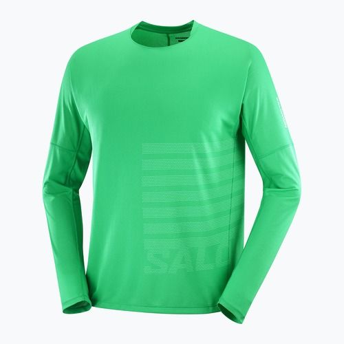 Pánske bežecké tričko s dlhým rukávom Salomon Sense Aero Tee GFX parakeet/spearmint