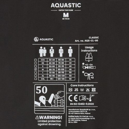 AQUASTIC Classic 50N oranžová vesta na istenie
