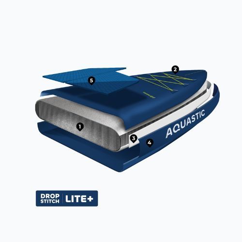 SUP AQUASTIC Touring board 12'6" tmavo modrý