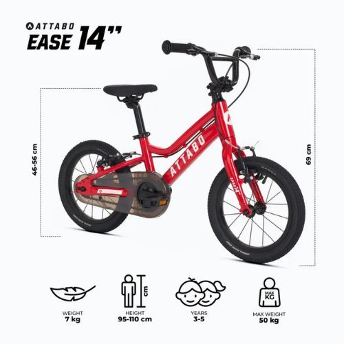 Detský bicykel ATTABO EASE 14" red