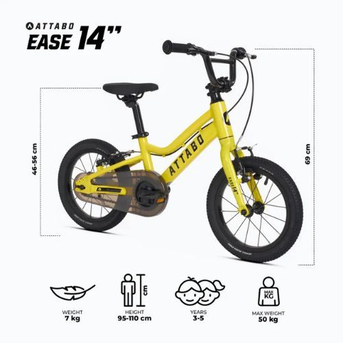 Detský bicykel ATTABO EASE 14" yellow