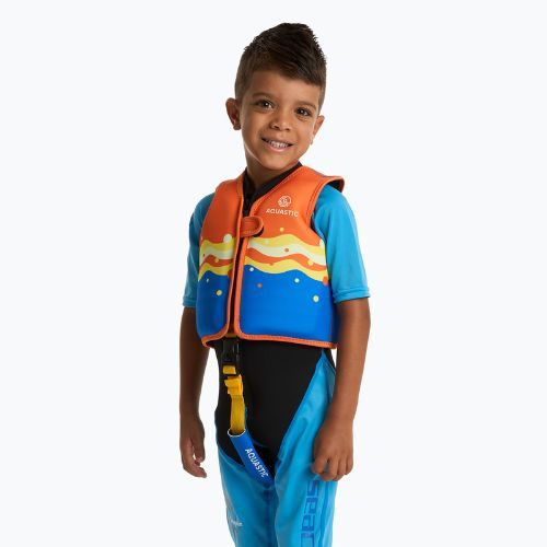 AQUASTIC Junior oranžová/modrá vesta