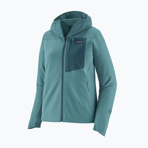 Dámska softshellová bunda Patagonia R1 CrossStrata Hoody wetland blue