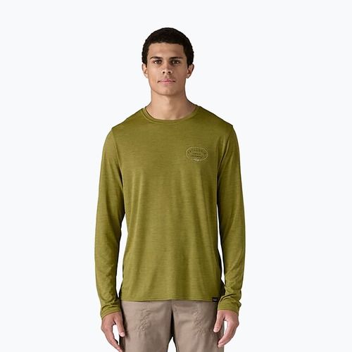 Pánske tričko longsleeve Patagonia Cap Cool Daily Graphic Lands clean climb roots/graze green x-dye