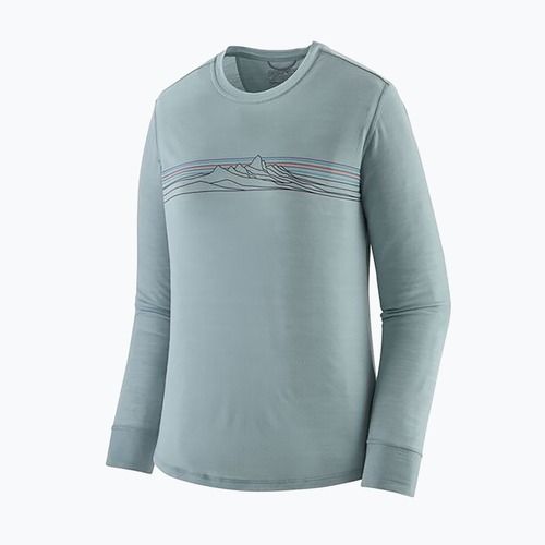 Dámske tričko longsleevePatagonia Cap Cool Merino Blend Graphic strata stripe: thermal blue