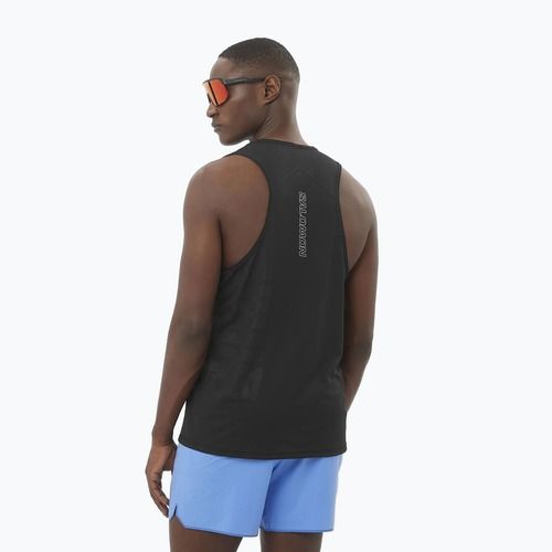 Pánske bežecké tielko Salomon Sense Aero Singlet GFX deep black