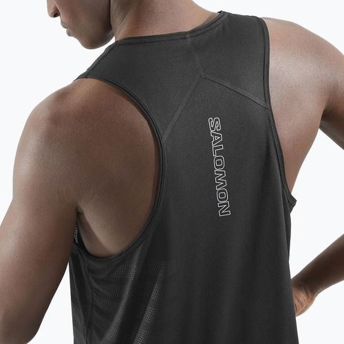 Pánske bežecké tielko Salomon Sense Aero Singlet GFX deep black