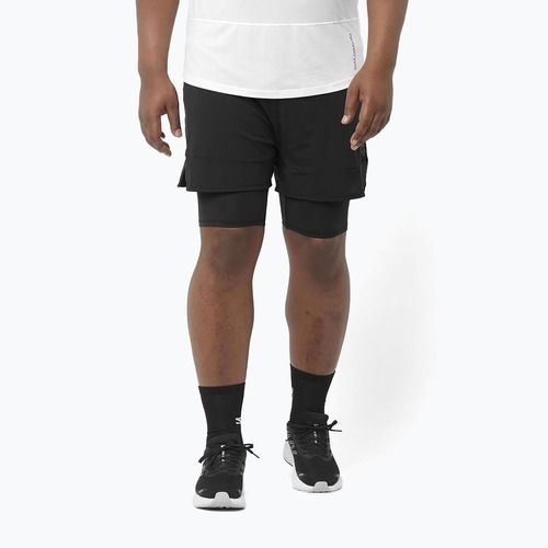 Pánske bežecké šortky Salomon Sense 2IN1 deep black