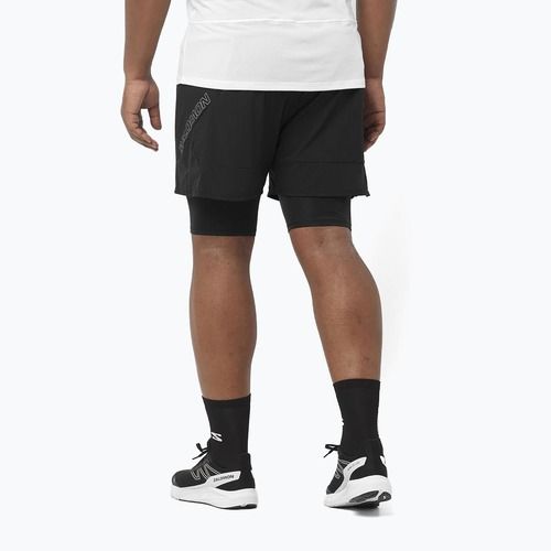 Pánske bežecké šortky Salomon Sense 2IN1 deep black