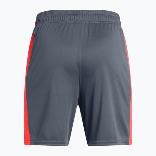 Detské futbalové šortky Under Armour Challenger Knit downpour gray/fire/white