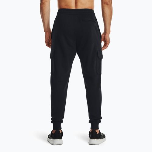 Pánske nohavice Under Armour Rival Fleece Cargo Jogger black/white