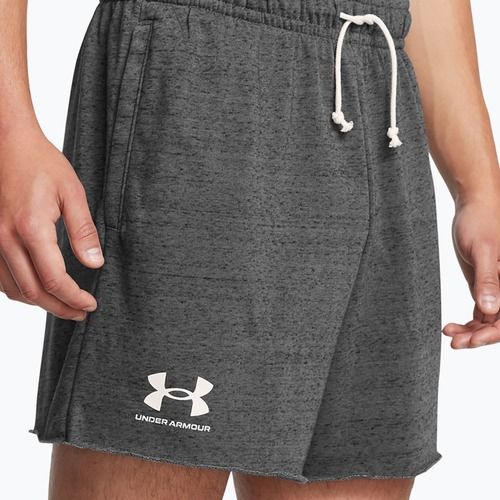 Pánske šortky Under Armour Rival Terry 6in castlerock/onyx white