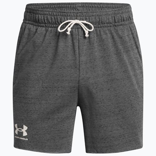 Pánske šortky Under Armour Rival Terry 6in castlerock/onyx white