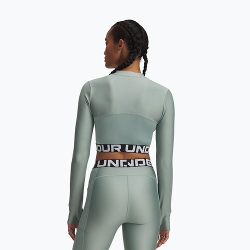 Dámsky fitness top Under Armour Heat Gear Rib 1/4 Zip silica green/silica green/white
