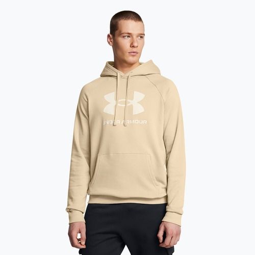 Pánska mikina Under Armour Rival Fleece Logo HD city khaki/summit white