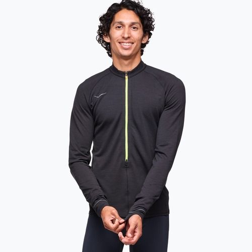 Pánske bežecké tričko Longsleeve HOKA BaseZip LS black