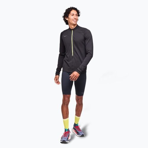 Pánske bežecké tričko Longsleeve HOKA BaseZip LS black