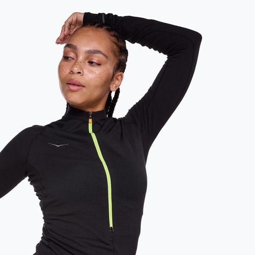 Dámske bežecké tričko Longsleeve HOKA BaseZip Long Sleeve black