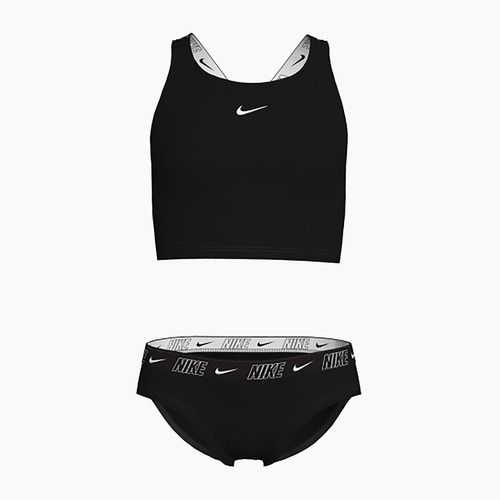 Detské dvojdielne plavky Nike Logo Tape Crossback Midkini black