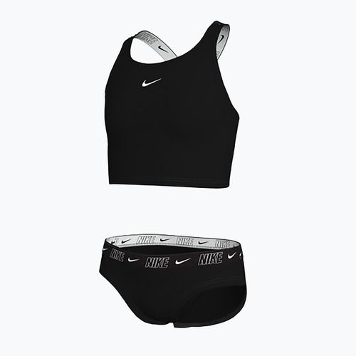 Detské dvojdielne plavky Nike Logo Tape Crossback Midkini black