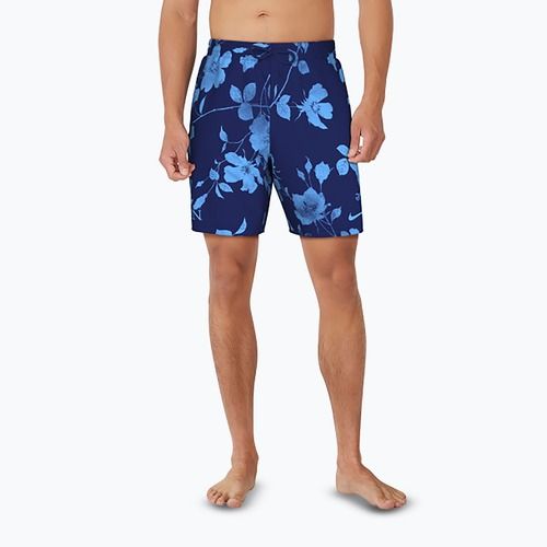 Pánske plavecké šortky Nike Fine Floral 7" Volley midnight navy