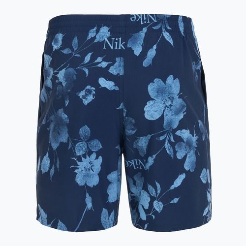 Pánske plavecké šortky Nike Fine Floral 7" Volley midnight navy