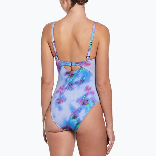 Nike Floral Blur V-Neck dámske jednodielne plavky hortenzie